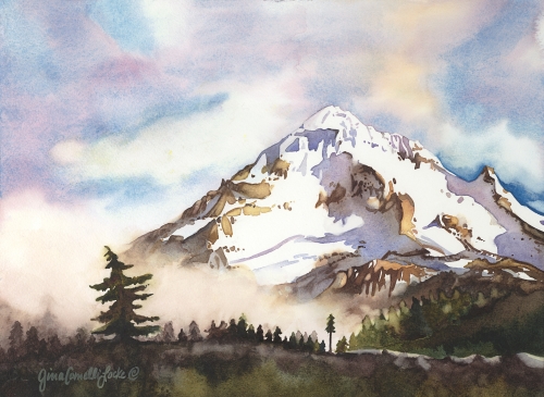 Mt. Hood Watercolor Painting